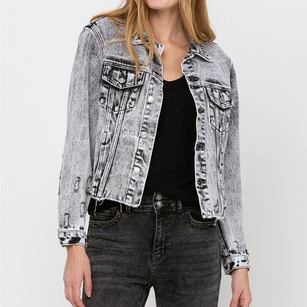 Vervet NWT Classic Washed Black Denim Jacket - Size Large